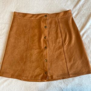 Button down high waisted brown skirt